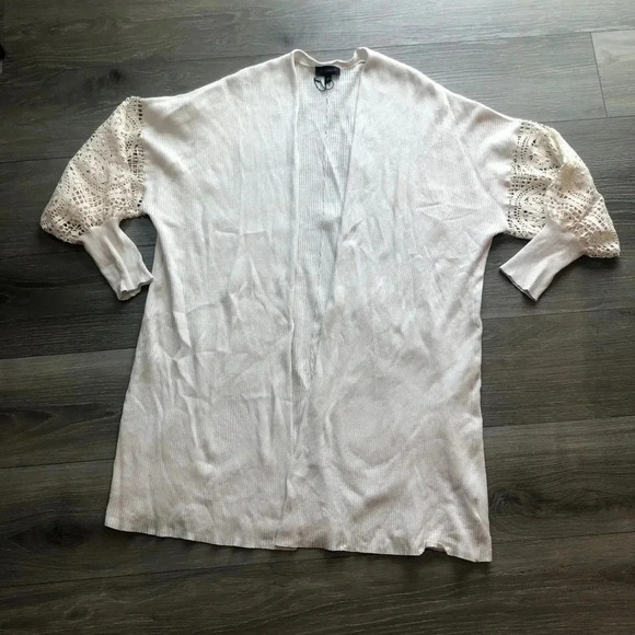 Express White Lace  Crochet Long Sleeve Cardigan Size XL NWOT - Picture 9 of 9